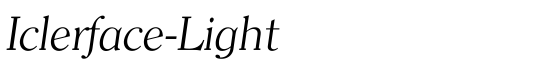 Iclerface-Light - Download Thousands of Free Fonts at FontZone.net