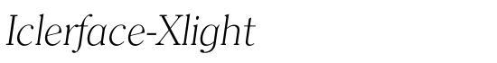 Iclerface-Xlight - Download Thousands of Free Fonts at FontZone.net