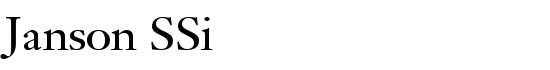Janson SSi - Download Thousands of Free Fonts at FontZone.net