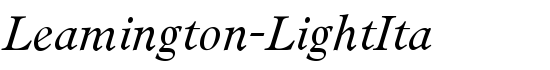 Leamington-LightIta - Download Thousands of Free Fonts at FontZone.net