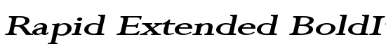 Rapid Extended BoldItalic - Download Thousands of Free Fonts at FontZone.net