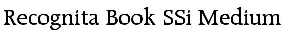 Recognita Book SSi Medium - Download Thousands of Free Fonts at FontZone.net