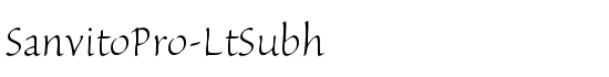SanvitoPro-LtSubh - Download Thousands of Free Fonts at FontZone.net