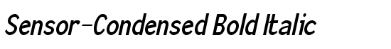 Sensor-Condensed Bold Italic - Download Thousands of Free Fonts at FontZone.net