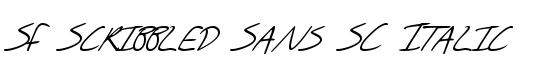 SF Scribbled Sans SC Italic - Download Thousands of Free Fonts at FontZone.net