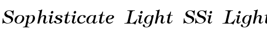 Sophisticate Light SSi Light Italic - Download Thousands of Free Fonts at FontZone.net