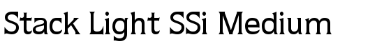 Stack Light SSi Medium - Download Thousands of Free Fonts at FontZone.net