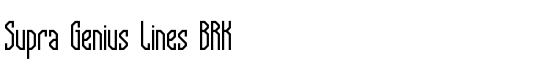 Supra Genius Lines BRK - Download Thousands of Free Fonts at FontZone.net