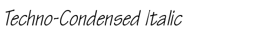 Techno-Condensed Italic - Download Thousands of Free Fonts at FontZone.net
