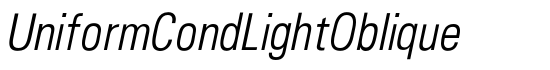 UniformCondLightOblique - Download Thousands of Free Fonts at FontZone.net