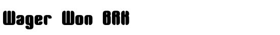 Wager Won BRK - Download Thousands of Free Fonts at FontZone.net